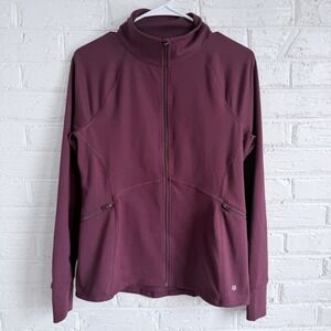 Layer8 Performance Quick Dry Ladies Size Small Full Zip Jacket Pockets Burgundy